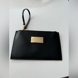 Valentino By Mario Valentino Black Wristlet with Gold Accents